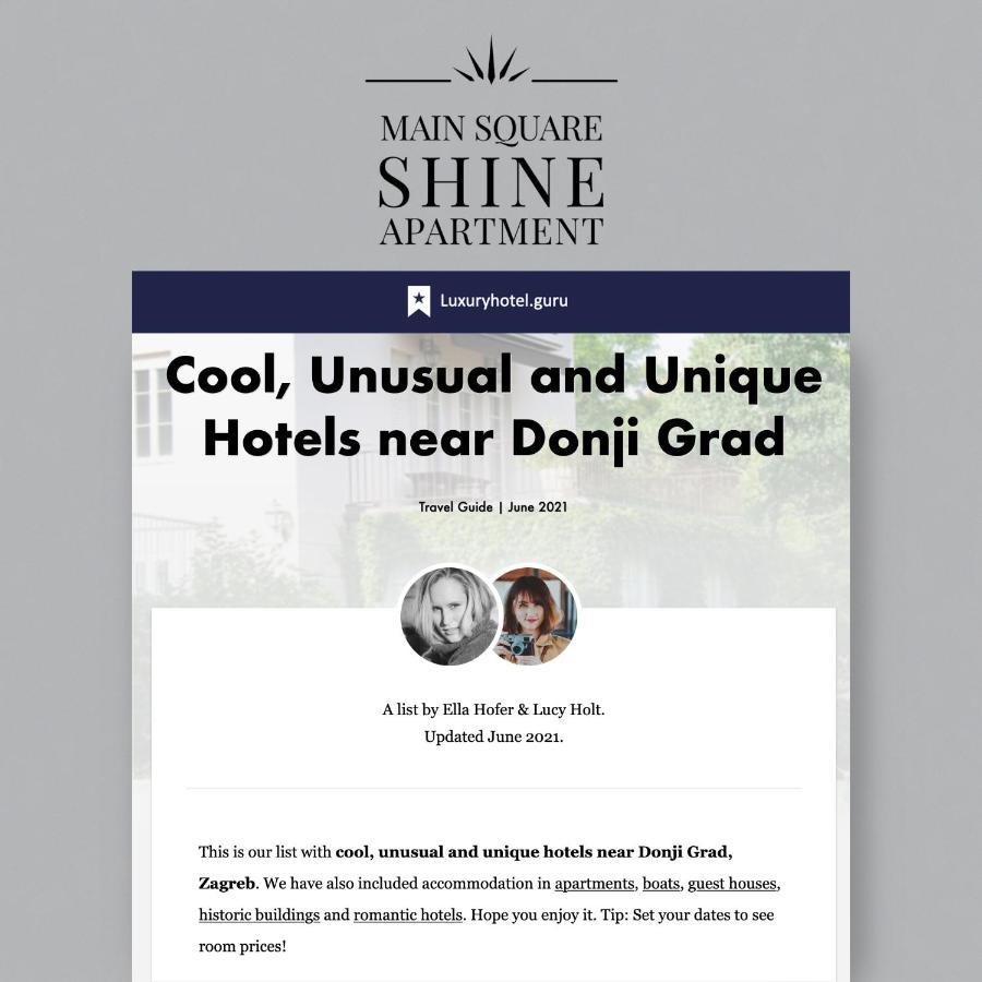Luxurios And Historic Apartment "Shine" - Right On The Main Square Zagabria Esterno foto