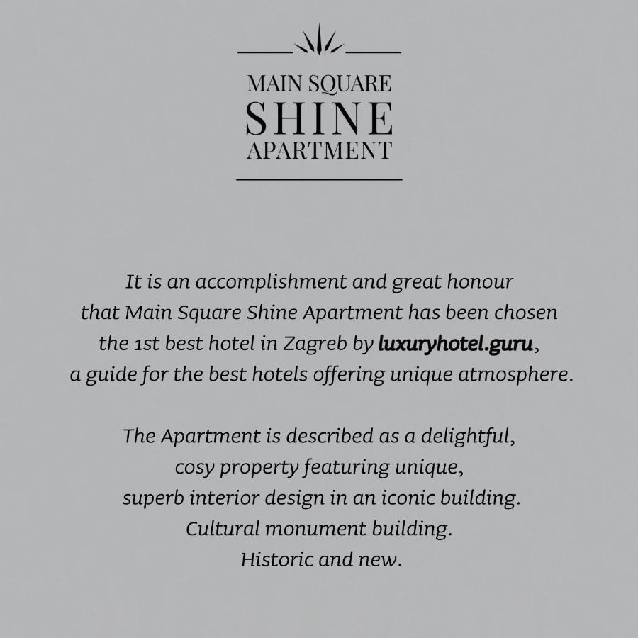 Luxurios And Historic Apartment "Shine" - Right On The Main Square Zagabria Esterno foto